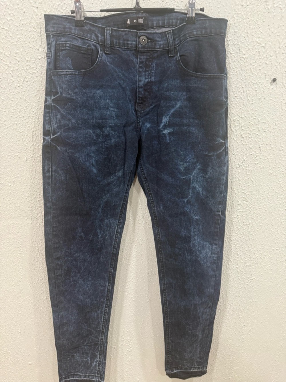 Cuidado Con El Perro Slim Fit Men's 34 Skinny Jeans in Washed Dark Blue